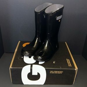 NIB Bogs Kids Size 3 Black Rain Boots
